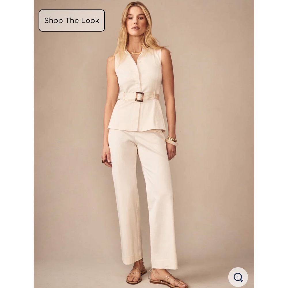 J.McLaughlin Carter Dupioni Cotton Pants – Ivory – Women's Size 8‎ – NWT
